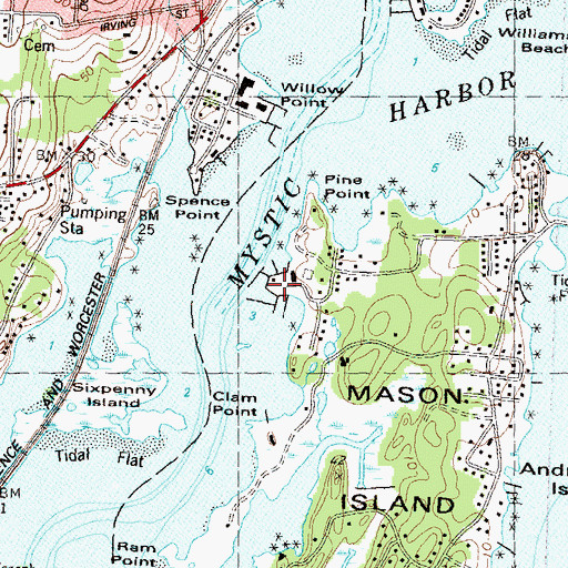 Topographic Map of Abigail Point, CT