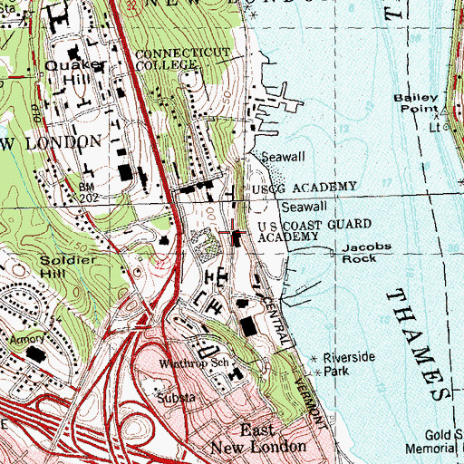 Topographic Map of Academy Plaza, CT