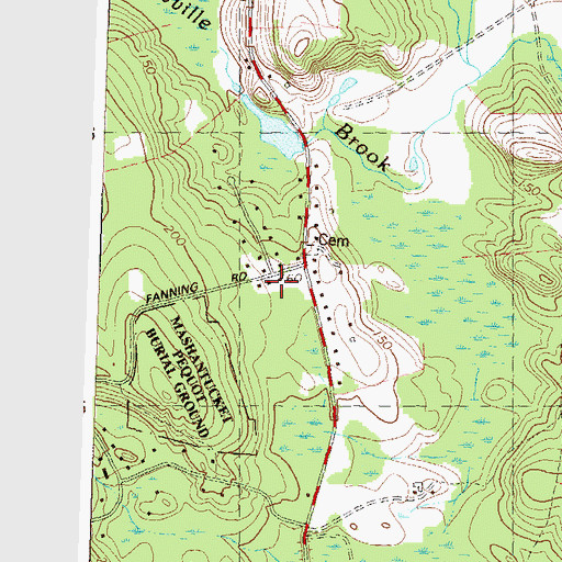 Topographic Map of Anchor Baptist Church, CT