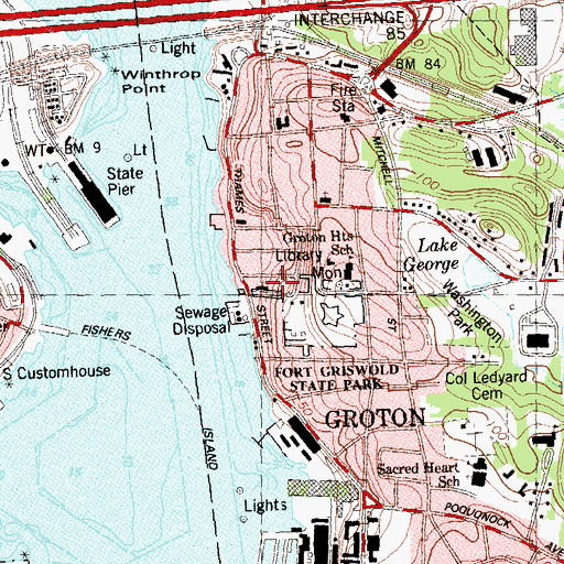 Topographic Map of Avery House, CT