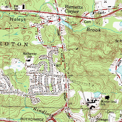 Topographic Map of Avon Park, CT
