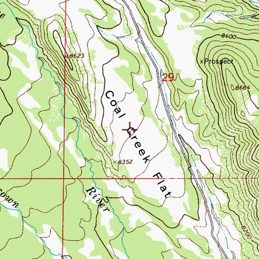 Topographic Map of Coal Creek Flat, CO