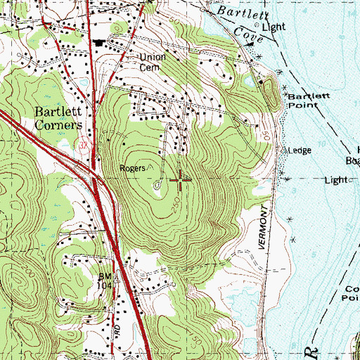 Topographic Map of Bartlett Hill, CT
