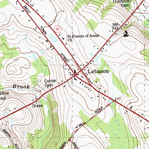 Topographic Map of Beaumont House, CT