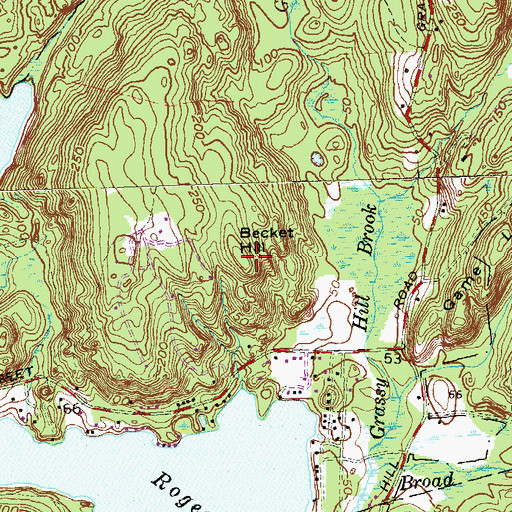 Topographic Map of Beckett Hill State Park Reserve, CT