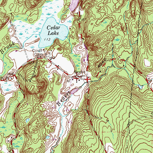 Topographic Map of Beebe Corner, CT
