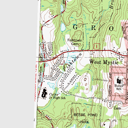 Topographic Map of Bel-Aire Park, CT