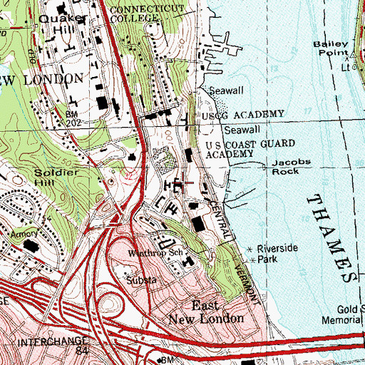Topographic Map of Bertholf Plaza, CT