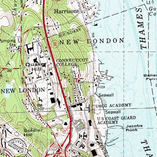 Topographic Map of Billard Hall, CT