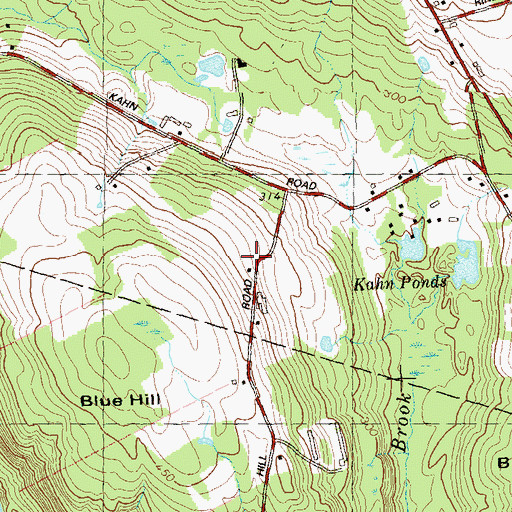 Topographic Map of Blue Slope Country Museum, CT