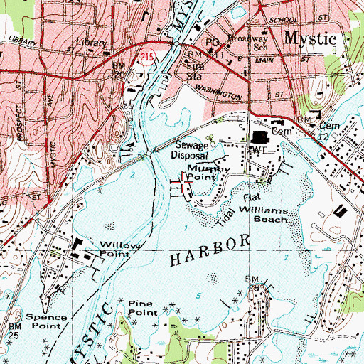 Topographic Map of Brewster Yacht Yard, CT