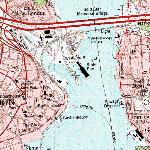 Topographic Map of Briggs Brook, CT