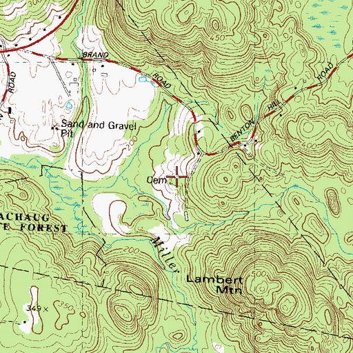 Topographic Map of Brown Cemetery, CT