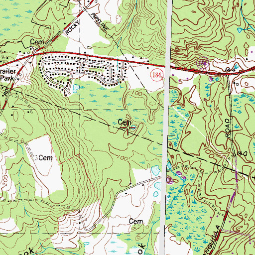 Topographic Map of Brown - Randall Cemetery, CT