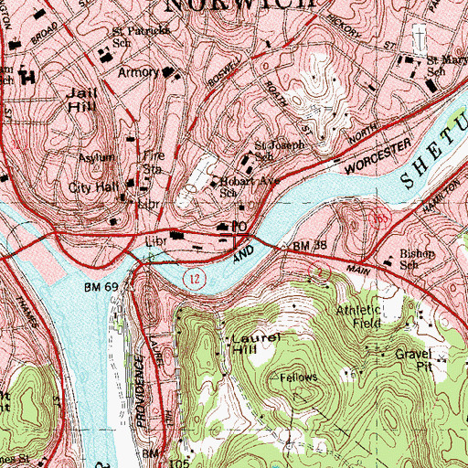Topographic Map of Buckingham Memorial, CT