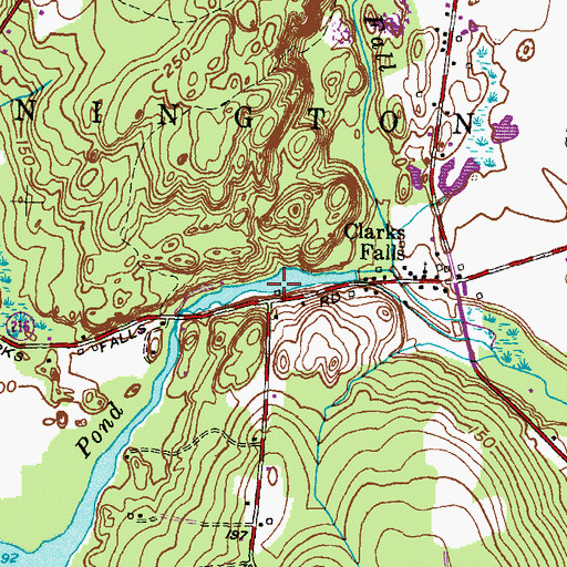 Topographic Map of Burch Pond, CT