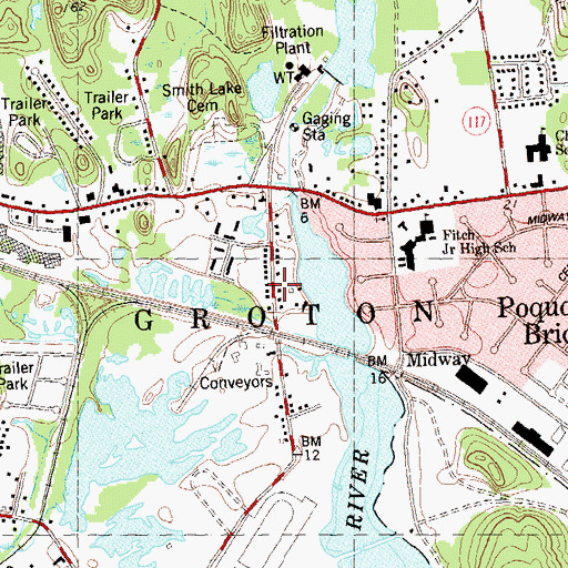 Topographic Map of Burrows Field, CT