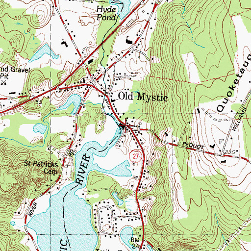 Topographic Map of Butler Library, CT