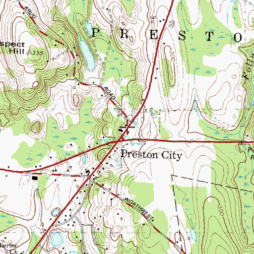 Topographic Map of Calvary Bible Church, CT