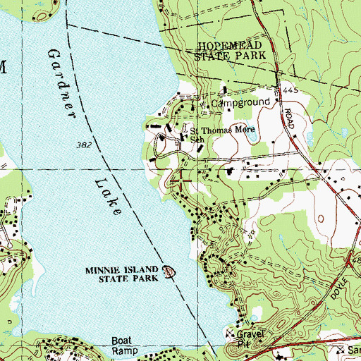 Topographic Map of Camp Juanita Adajuan (historical), CT