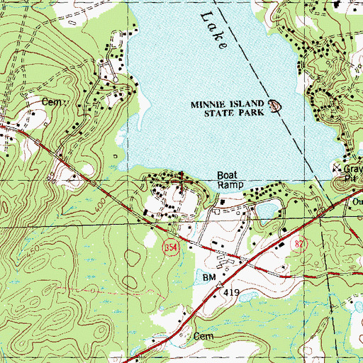 Topographic Map of Camp Wakenah, CT