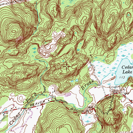 Topographic Map of Cedar Hill, CT