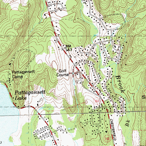 Topographic Map of Cedar Ridge Golf Course, CT