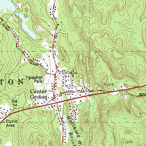 Topographic Map of Center Groton Park, CT