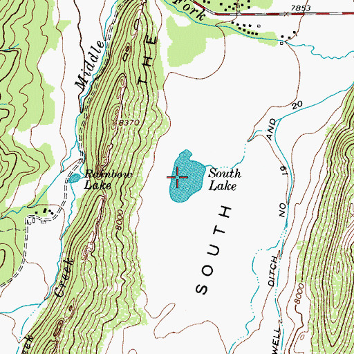 Topographic Map of South Lake, CO