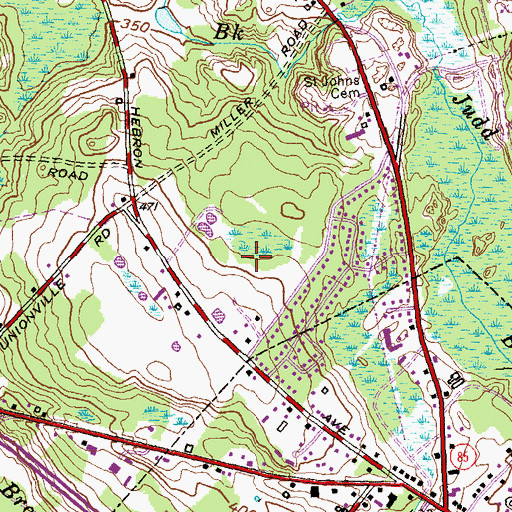 Topographic Map of Chanticlair Golf Course, CT