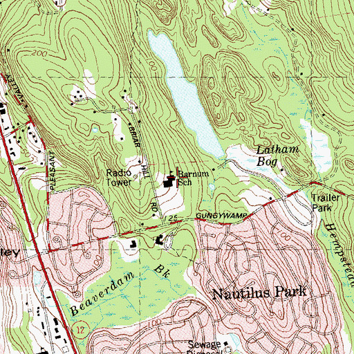 Topographic Map of Charles Barnum Elementary School, CT