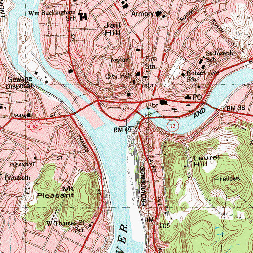 Topographic Map of Chelsea Landing, CT