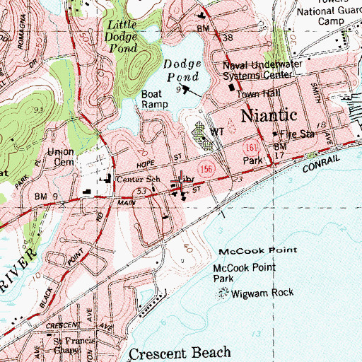 Topographic Map of Childrens Museum of Southeastern Connecticut, CT