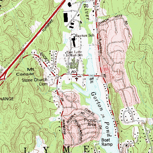 Topographic Map of Christ Lutheran Church, CT