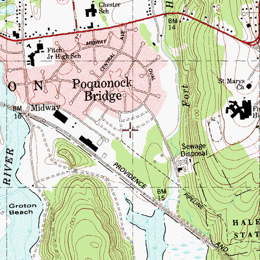 Topographic Map of Christ United Methodist Church, CT