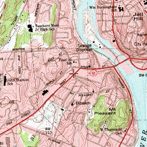 Topographic Map of Christian and Missionary Alliance Church, CT
