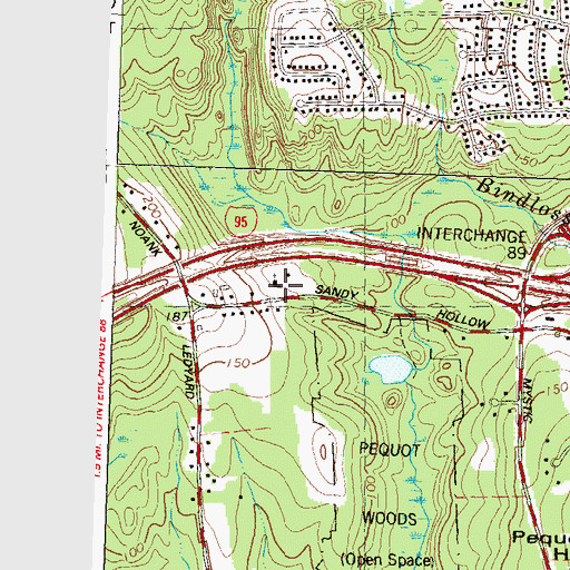 Topographic Map of Church of God, CT