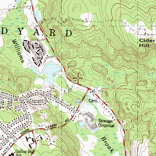 Topographic Map of Cider Hill School (historical), CT