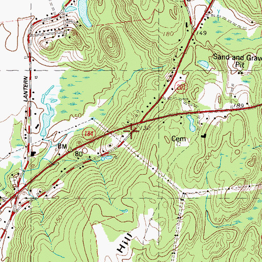Topographic Map of Clydes Cider Mill, CT