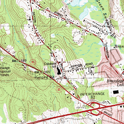 Topographic Map of Cohanzie Fire Department Station 5, CT