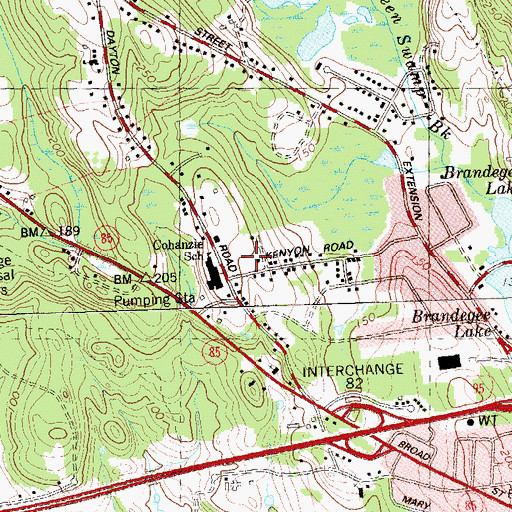 Topographic Map of Cohanzie Park, CT