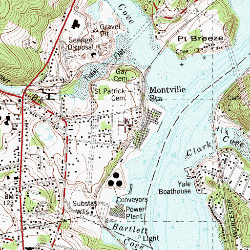 Topographic Map of Comstock Cemetery, CT