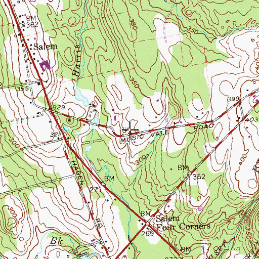 Topographic Map of Congregational Church of Salem Cemetery, CT