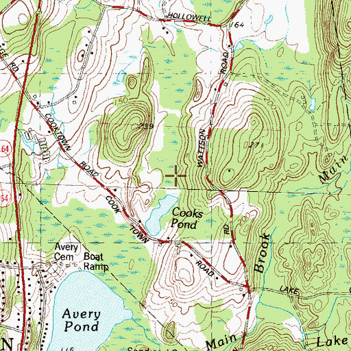 Topographic Map of Cooks Pond (historical), CT