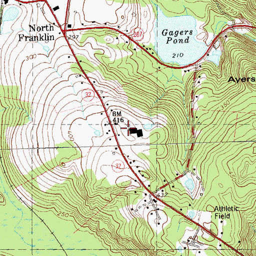 Topographic Map of Cooley Hill, CT