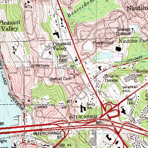 Topographic Map of Covenant Presbyterian Church, CT