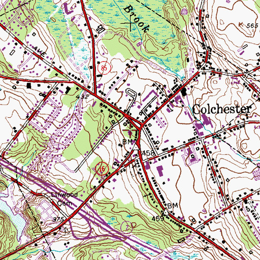 Topographic Map of Cragin Memorial Library, CT