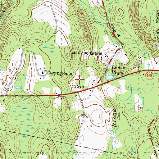 Topographic Map of Crary Cemetery, CT