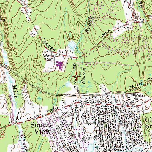Topographic Map of Cross Lane Recreation Area, CT