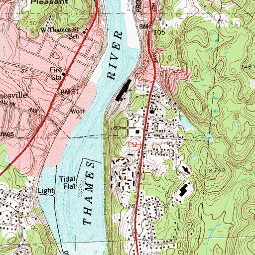 Topographic Map of Crown Hill, CT